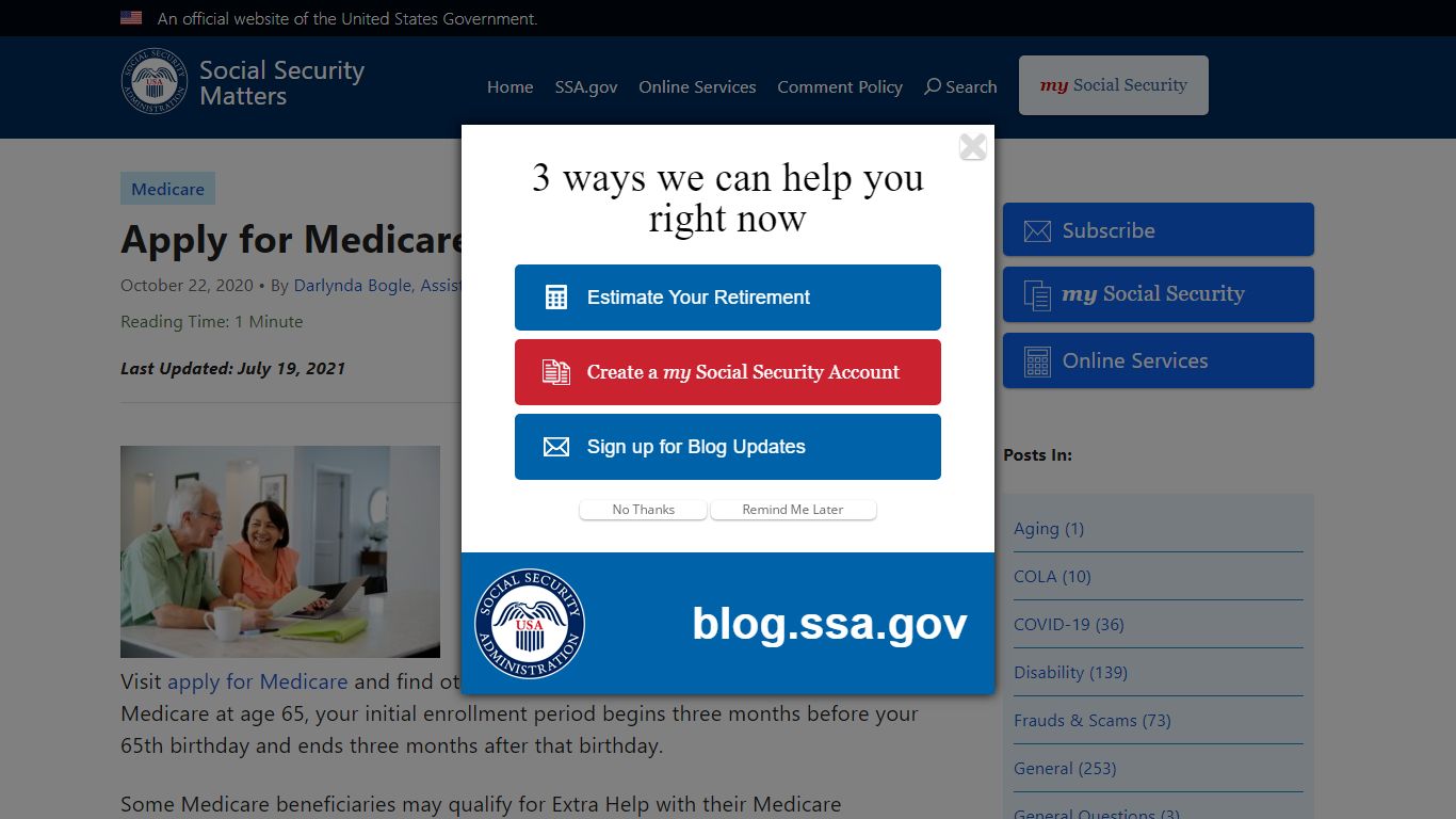Apply for Medicare Online - Social Security Matters