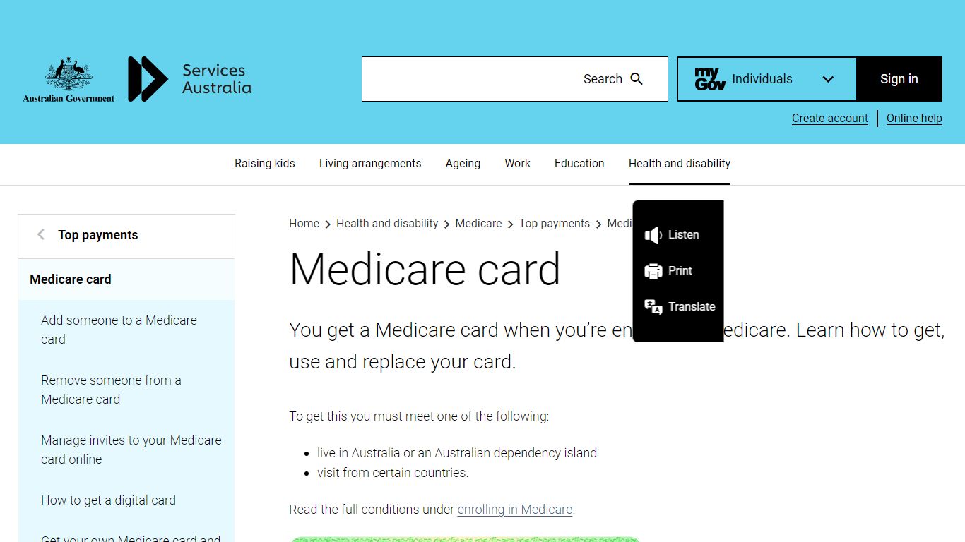 Medicare card - Services Australia